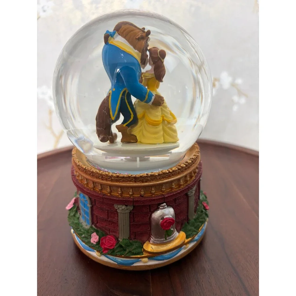 Disney Beauty and the Beast Musical Snow Globe Rotating Figurine Collectible